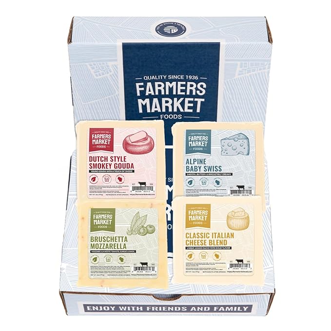 Farmers Market, Gluten Free, Keto, Paleo, Low Sodium, Zero Sugar, Wisconsin Cheese Gift Sets, 6oz 4 Count