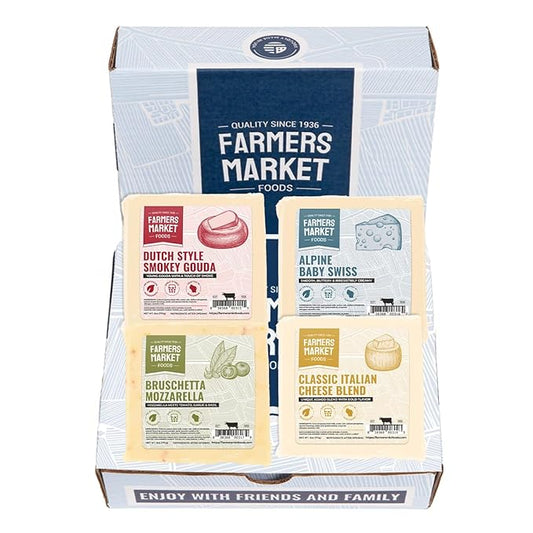 Farmers Market, Gluten Free, Keto, Paleo, Low Sodium, Zero Sugar, Wisconsin Cheese Gift Sets, 6oz 4 Count