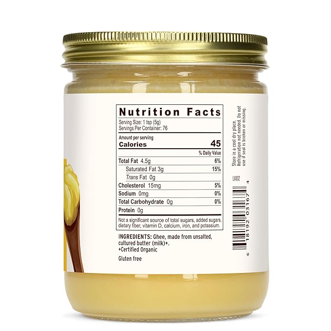 Banyan Botanicals Grass-Fed Ghee ??Original Cultured Organic Ghee (Clarified Butter) ??Tasty Oil & Butter Alternative for Cooking & Baking ??13.4 oz ??Non-GMO Gluten Free Vegetarian