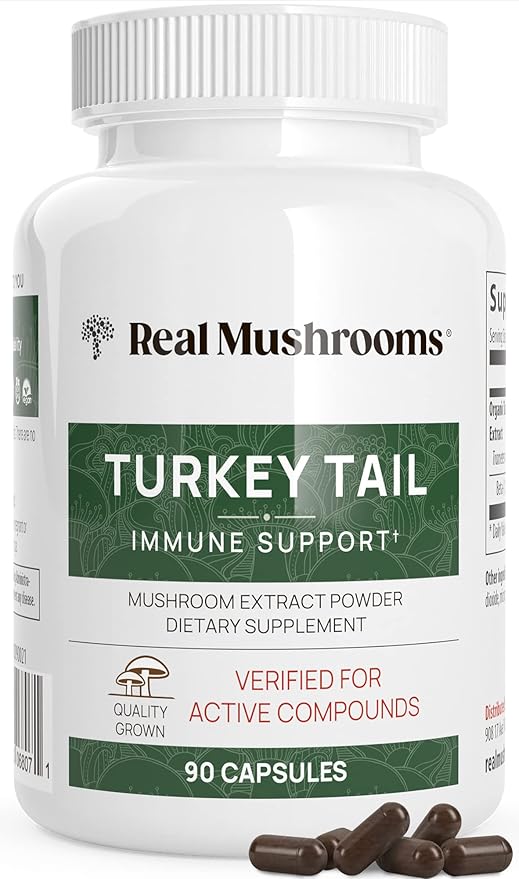 Real Mushrooms Turkey Tail Capsules ??Organic Mushroom Extract for Wellness & Daily Rhythm ??Vegan