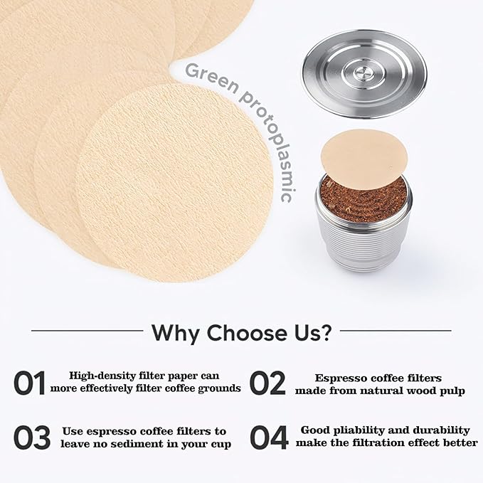 800 Count Espresso Coffee Filters, 53 mm Unbleached Round Coffee Paper Filter for Espresso Machine, Disposable Coffee Filter Compatible with Espresso Coffee Maker