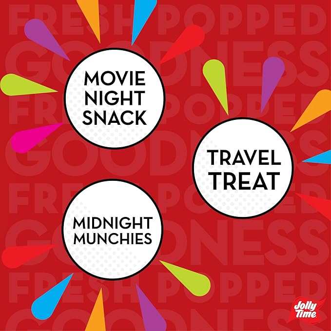 Jolly Time Xtra Butter, Ultimate Movie Theater Butter Microwave Popcorn, 3oz Sharing Bag, 6 Bags Per Carton (Xtra Butter, 3 Ounce (Pack of 36))