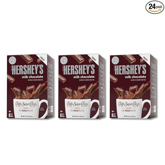 Candy Shop Cocoa HERSHEY'S Milk Chocolate Cocoa Mix, Hot Chocolate, Make Hot or Iced Cocoa, Made With Real Milk, Gluten Free, 1.25 oz packet (24 count)