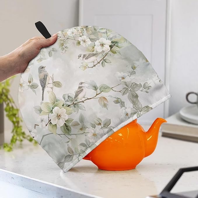 Hudotybom Floral Hummingbird Tea Cozy for Teapot Insulated Large Teapot Cover to Keep Warm Tea Kettle Cover Machine Washable Coffee Pot Cloth Covers Kitchen Home Decorations
