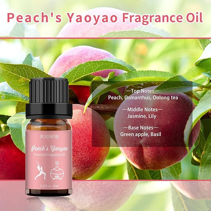 BURIBURI Peach's Yaoyao Hotel Scent Essential Oil, Lifestyle Hotel Collection Fragrance Aromatherapy Oil Blends, Air Freshener Hotel Collection Diffuser Oil