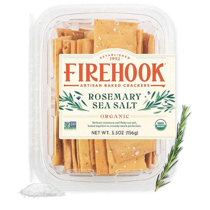 Firehook Baked Crackers Organic Rosemary Sea Salt Crackers, 5.5 Oz