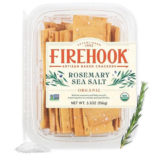 Firehook Baked Crackers Organic Rosemary Sea Salt Crackers, 5.5 Oz