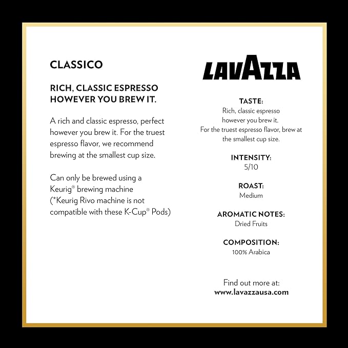Lavazza Espresso Single-Serve Coffee K-Cups for Keurig Brewer, 32 Count