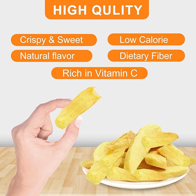 5 Oz Premium Freeze-Dried Mango Sliced, Freeze Dried Fruit Mangoes, Crunchy Natural Snack with Low Calories, Fresh Mango-Chips, Fruit Snacks for Kids, Travel, Smoothie, Yogurt, Baked Goods, Holiday Gifts