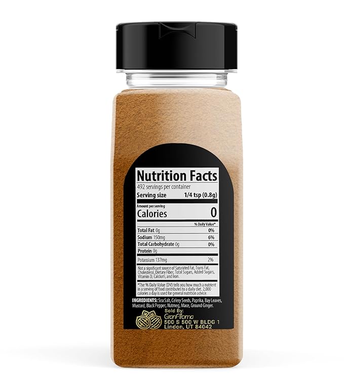GranAroma Seafood Seasoning, Fish & Shrimp, Blend of Spices, Flavorful (13.9 Ounce)