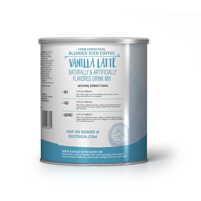 Big Train Low Carb Vanilla Latte Blended Ice Coffee, 1.85 Pound (Pack of 2)