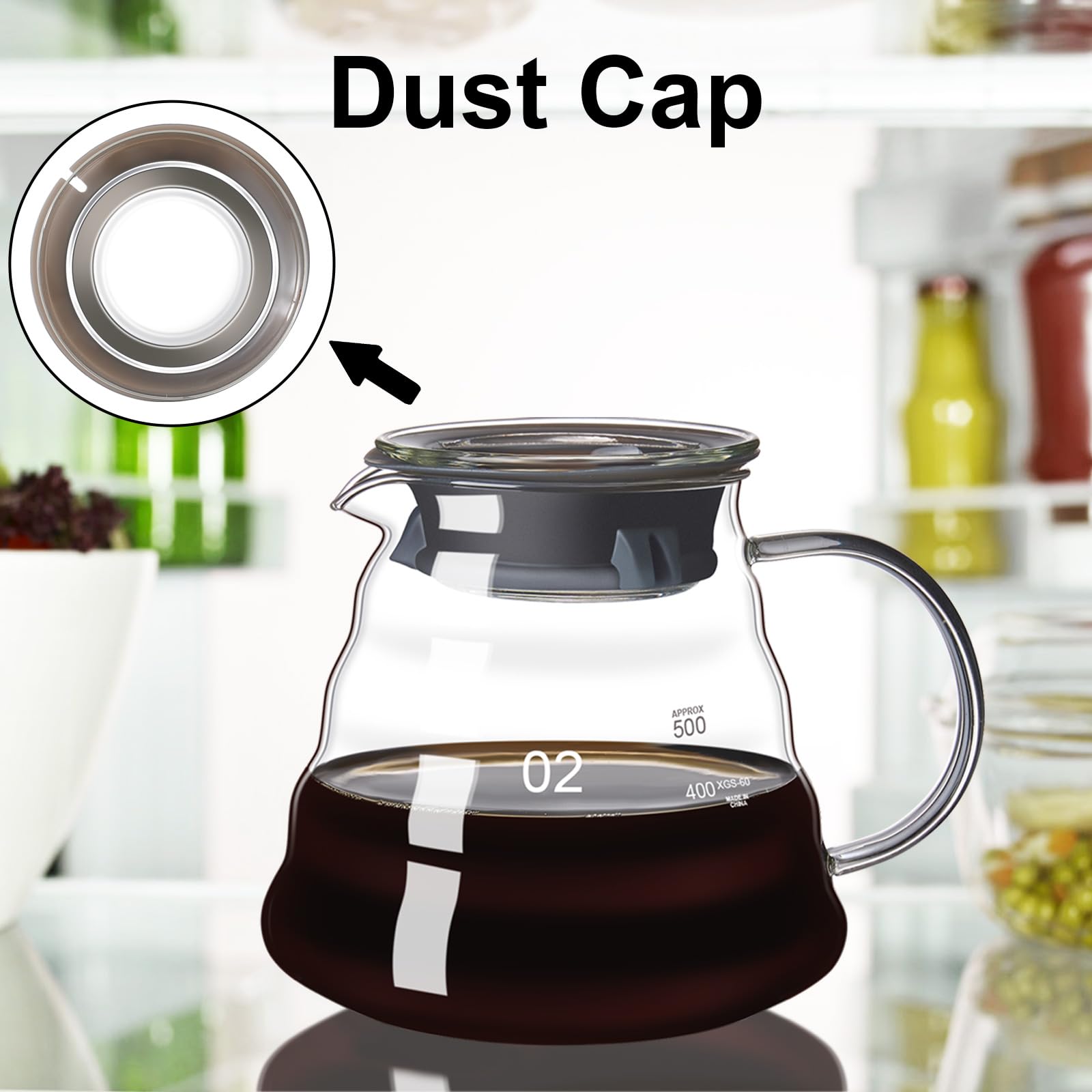 gegewawa Pour Over Coffee Maker Set, Glass Coffee Dripper & Carafe 20 fl oz