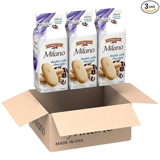 Pepperidge Farm Milano Cookies, Double Milk Chocolate, 7.5 Ounce (Pack of 3)