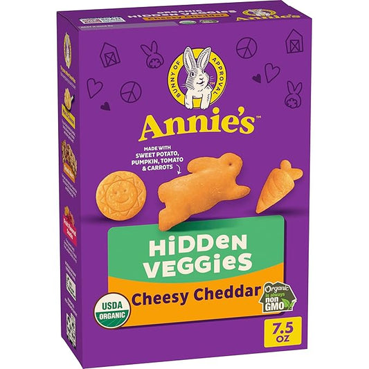 Annie's Cheesy Cheddar Crackers With Organic Hidden Veggies, 7.5 oz