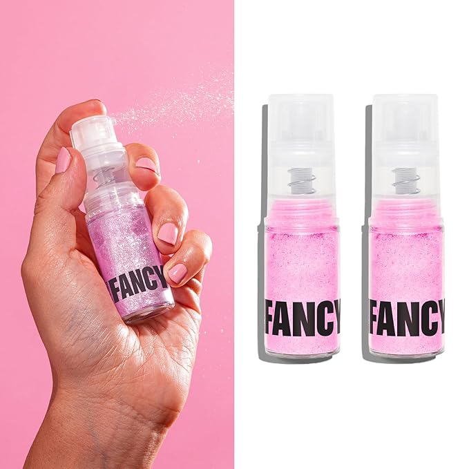 Fancy Sprinkles Pink Sapphire Premium Edible Glitter Spray for Sparkling Food & Drinks No Taste or Texture (4gm, Pink Sapphire Edible Glitter 2 Pack)