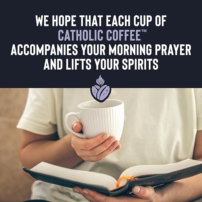 Catholic Coffee St. Dymphna | Half Decaf Medium Roast Ground Coffee ??Nutty & Citrus Notes | 12oz Bag ??Catholic Gift Offering Peace and Balance
