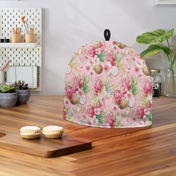 Hawaiian Large Tea Cozy for Teapot Coconut Print Extra Thick Tea Pot Cover Home Kitchen Decoration Insulated Teapot Cozy Dust Kitchen Accessories for Home Daily