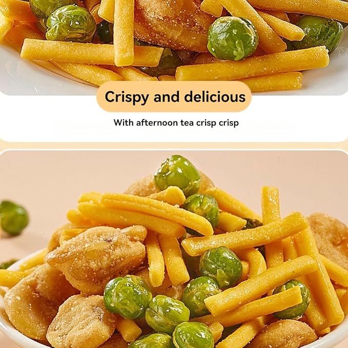 Crispy strips, bean fruits 7.05OZ/200g, Green Bean Chips mixed flavors include green beans, broad beans and crispy strips, fresh, fragrant and crispy snacks.