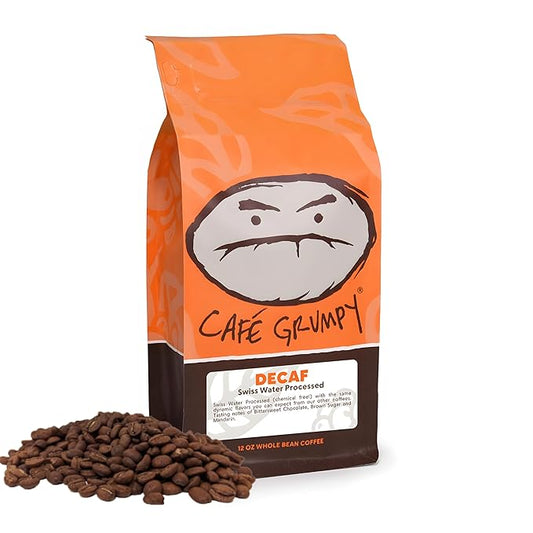 Cafì±?Grumpy Low Acid, Decaf Coffee, Pregnancy Safe, Ground French Press, Medium Roast, Single Origin, Premium Quality, Gentle on Stomach