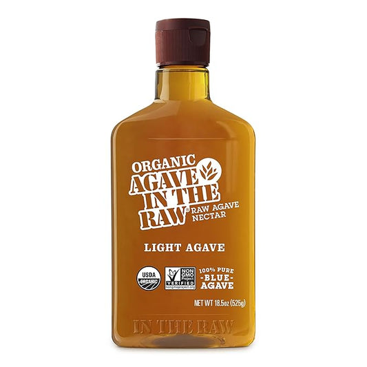 Organic Agave In The Raw Light Agave Nectar, 18.5 oz., Made With Organic Blue Agave From Mexico, USDA Organic, Non-GMO Project Verified, Kosher Vegan and Low Glycemic Index