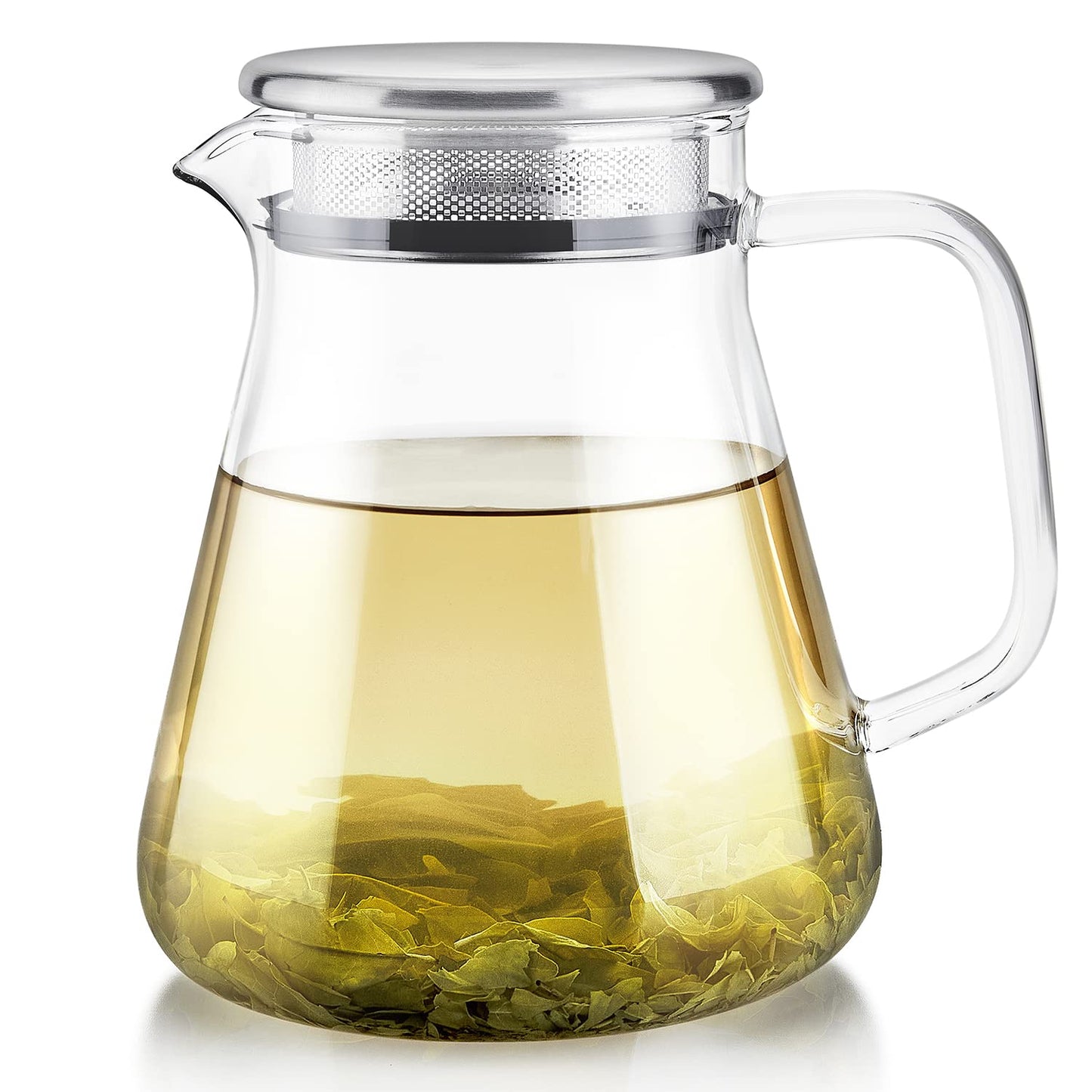 Teabloom One-Touch Tea Maker, 2-in-1 Teapot and Kettle with Stainless Steel Filter Lid for Loose