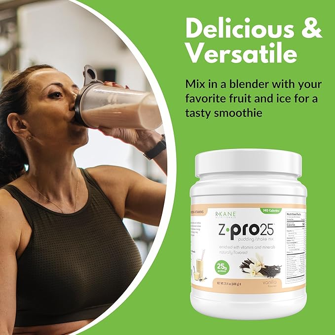 Z-Pro25 Protein Powder, 21.4 oz ??25g Casein & Whey Blend ??Low-Carb, High-Protein Meal Replacement Shake ??Muscle Recovery & Weight Management - 21 Vitamins & Minerals ??Vanilla