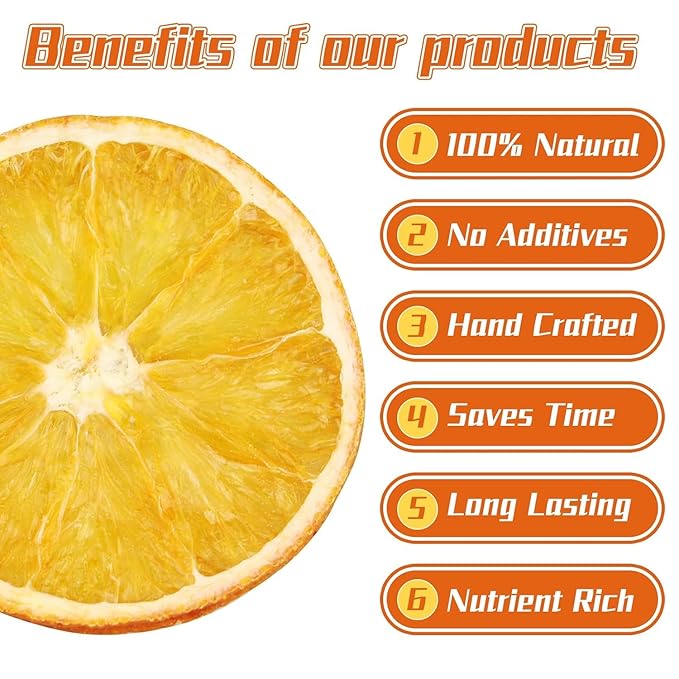 iGAOZM Dried Orange Slices,Dehydrated Oranges Slices For Cocktails,3.52oz/100g,No Sugar Added No Additives,Dried Citrus Fruit wheel For Drinks,Cakes,Citrus Garnish