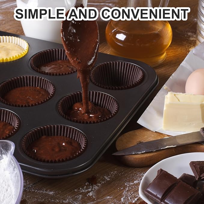 uxcell 300 Pcs Cupcake Liners, Muffins Paper Baking Cups Wrappers Standard Greaseproof for Baking Cupcake Wrapper, Green