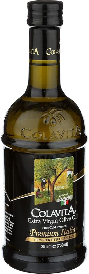 Colavita Premium Italian Extra Virgin Olive Oil, 25.5 Fl Oz (Pack of 2), Glass Bottles - Packaging May Vary