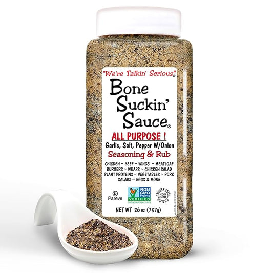 Bone Suckin' Sauce Bulk Seasoning & Rub - Brown Sugar, Garlic, Onion, Spices - Non-GMO, Gluten-Free, Fat-Free, Kosher, Pareve, No MSG (1 Pack, All Purpose)