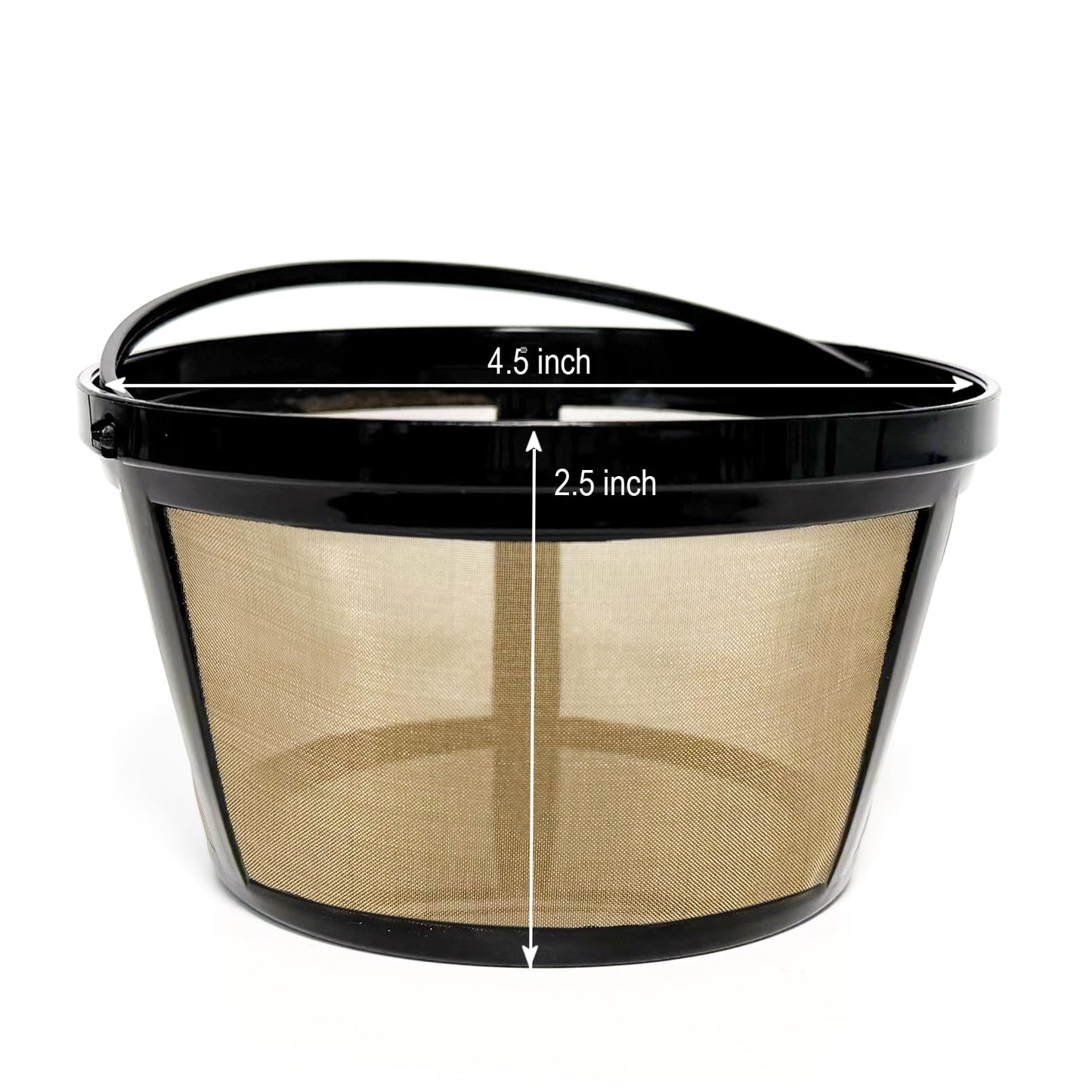 2-PACK Gold Reusable 8-12 Cup Basket Coffee Filter for Mr. Coffee Coffee Makers and Black & Decker