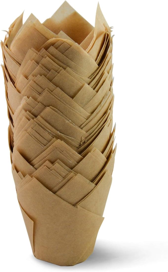 Unbleached Medium Size Tulip Baking Cups Cupcake Liners Muffin Liners Greaseproof Paper 1000