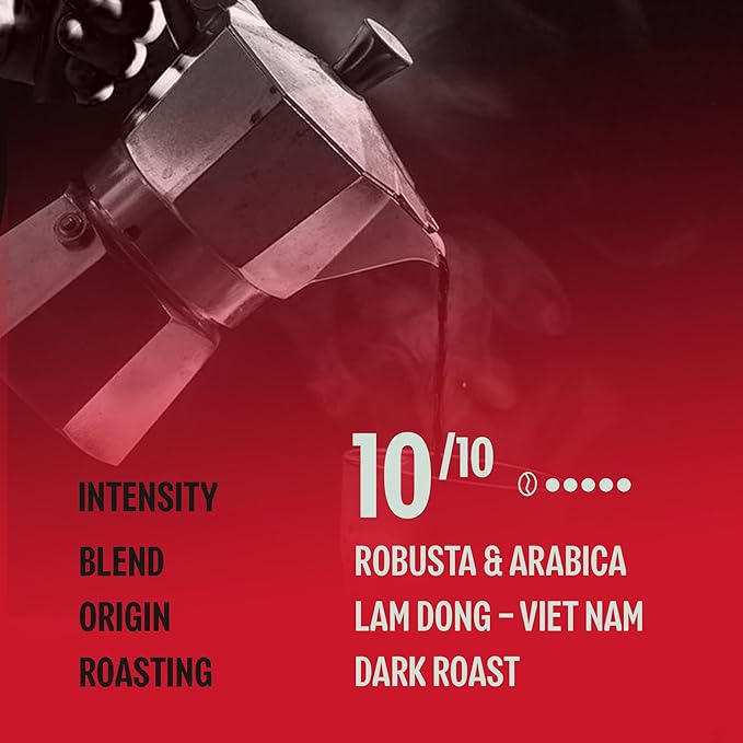BAZAN COFFEE Vietnamese Strong Coffee, Premium Robusta & Arabica Ground, Full-Bodied Dark Roast, Smooth & Low Acidity, Ideal for Milk Drinks & Home Baristas, Bold Espresso Flavor, 12oz Bag, Overnight Blend