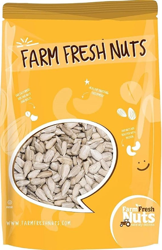 Dry Roasted Sunflower Seeds with Himalayan Salt (1 Lb.) - Roasted in Small Batches -Vegan & Keto Friendly - Packed with Vitamin E and Magnesium - Farm Fresh Nuts Brand