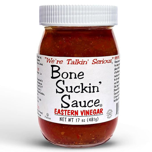Bone Suckin??Sauce Eastern Vinegar BBQ Sauce, Authentic Carolina Flavor, Zesty, Vinegar-Based Flavor, For Chicken, Pork, Beef, Potatoes Gluten-Free, Non-GMO, Kosher (1 Count)