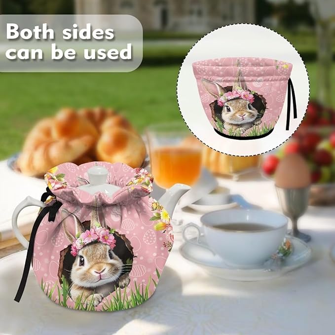 Easter Egg Tea Cozy for Teapot Insulated Large Teapot Cover to Keep Warm Tea Kettle Cover Machine Washable for Home Kitchen Tea Party Table D챕cor