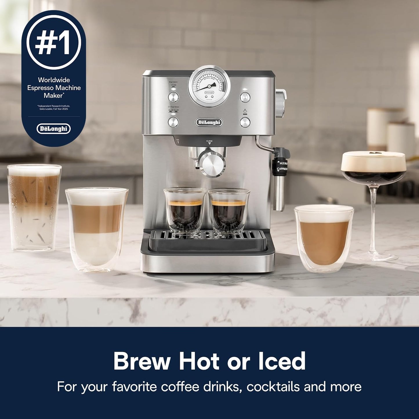 De'Longhi Classic Signature Espresso Machine, Adjustable Milk Frother