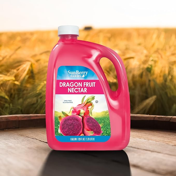 Sunberry Farms Dragon Fruit Nectar, 128 Fl oz, Gluten Free, non-GMO, All Natural