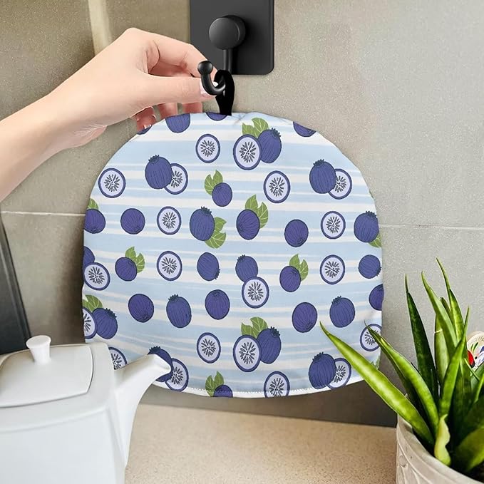 Blueberry Print Tea Pot Cover Teapots Cosy Insulated Tea Cozies Home Kitchen Decoration Teapot Dust Cover Warming Tea Kettle Quilt Creative Gifts for Party