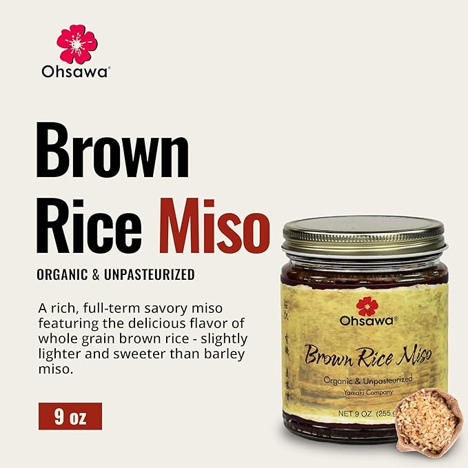 OHSAWA - Organic Yamaki Brown Rice Miso - Macrobiotic, Vegan and Gluten-Free - 9 Oz