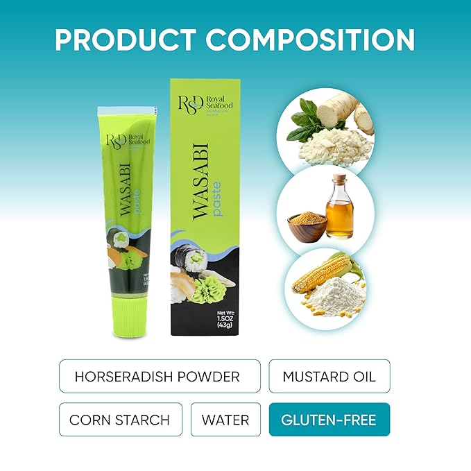 RSF ??Wasabi Paste Grade A 1.5 Oz (43gr) ??Premium Japanese Horseradish Root Paste ??Real Wasabi for Sushi, Sashimi & Sauces ??Authentic Japanese Seasoning & Sushi Ingredients
