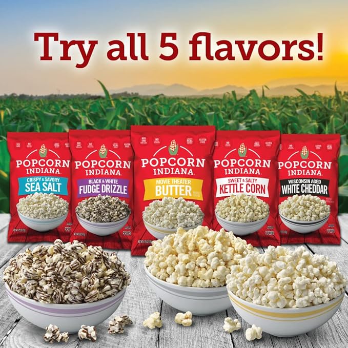 Popcorn Indiana Kettle Corn, King Size Bags Caddy, 2.1 Oz (Pack of 6)