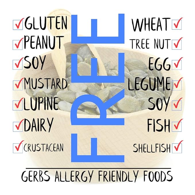 GERBS Sea Salted Pumpkin Seed Kernels 4 LBS|Top 14 Allergy Free Food |Use in salads, yogurt, baking, oatmeal, trail mix|Grown in Canada, packed in US
