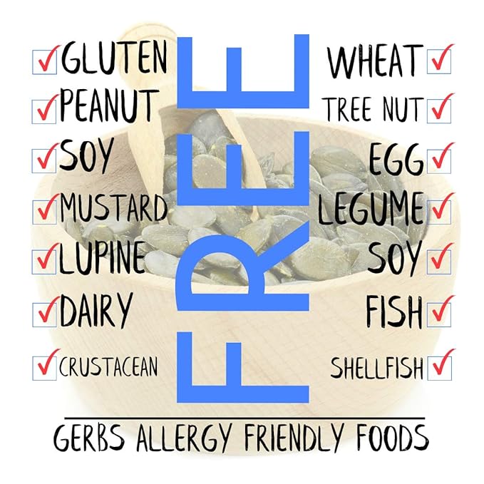 GERBS Extra Sea Salted Pumpkin Seed Kernels 2 LBS|Top 14 Allergy Free Food |Use in salads, yogurt, oatmeal, trail mix|Grown in Canada, packed in US