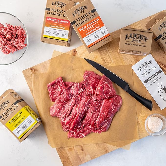 Lucky Jerky Ultimate Spicy DIY Jerky Seasoning Kit - 12oz - The Heat, Red Pepper, Black Pepper and Sweet & Spicy