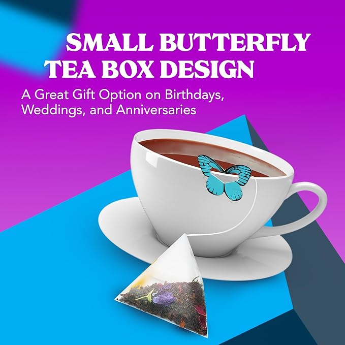 LOVARE Assorted Tea Pyramid Bags 45 Pack - Made in Ukraine - 9 Tastes of Tea Sampler Pyramids - Assortment with Black and Green Tea, Fruits, Flowers, Berries - Flavored Gift Box