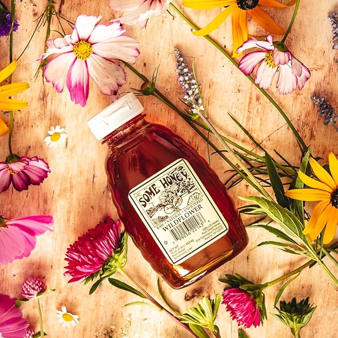 Some Honey Raw & Unfiltered Wildflower Honey – 100% Pure U.S. Honey – USDA Grade A – All-Natural – 16 oz
