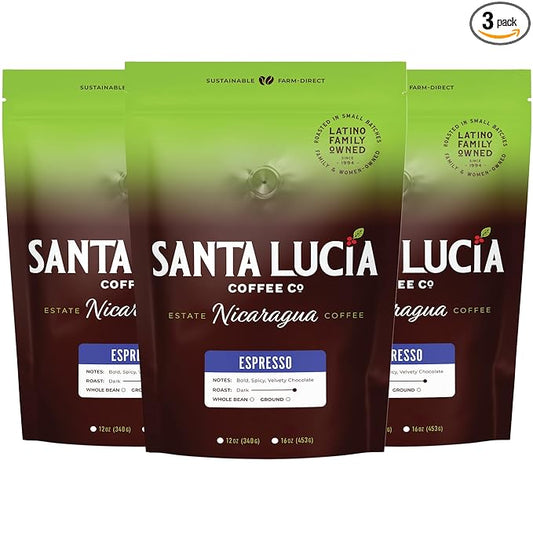 Specialty Volcanic Nicaraguan - Cafì±?Crema Espresso Roast Coffee, Intricate & Velvety, Low Acid, 91 Point, Small Batch Roasted, Farm Direct, 100% Single-Origin, Santa Lucia, Ground,Drip 3 lbs 3-16oz