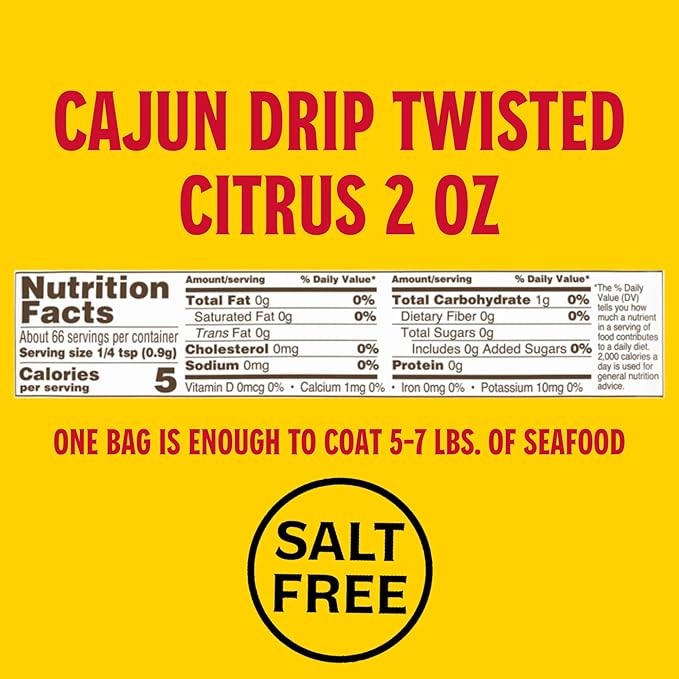 Louisiana Fish Fry Cajun Drip Twisted Citrus Butter Seasoning Mix - Seasoned Butter Sauce for Seafood - 2 oz. Bag (Pack of 3) - Just Add Butter and Toss with Seafood - Add a Burst of Flavor to Your Boiled Seafood with Cajun Drip
