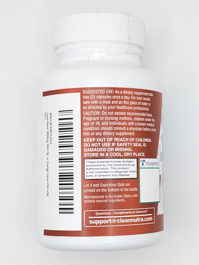 Clean Nutraceuticals Lions Mane 20in1 Mushroom Supplement with Turkey Tail Reishi Cordyceps Chaga Maitake Meshima Poria Cocos Shiitake Oyster Porcini Enoki (5)